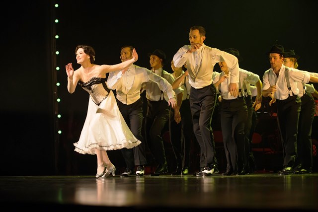 Racheal Walsh and tap dancers performing during Queensland Ballet's Strictly Gershwin